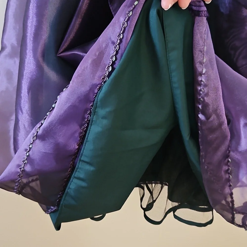 BONNIE JEAN Purple Floral Velvet Chiffon Formal Dress